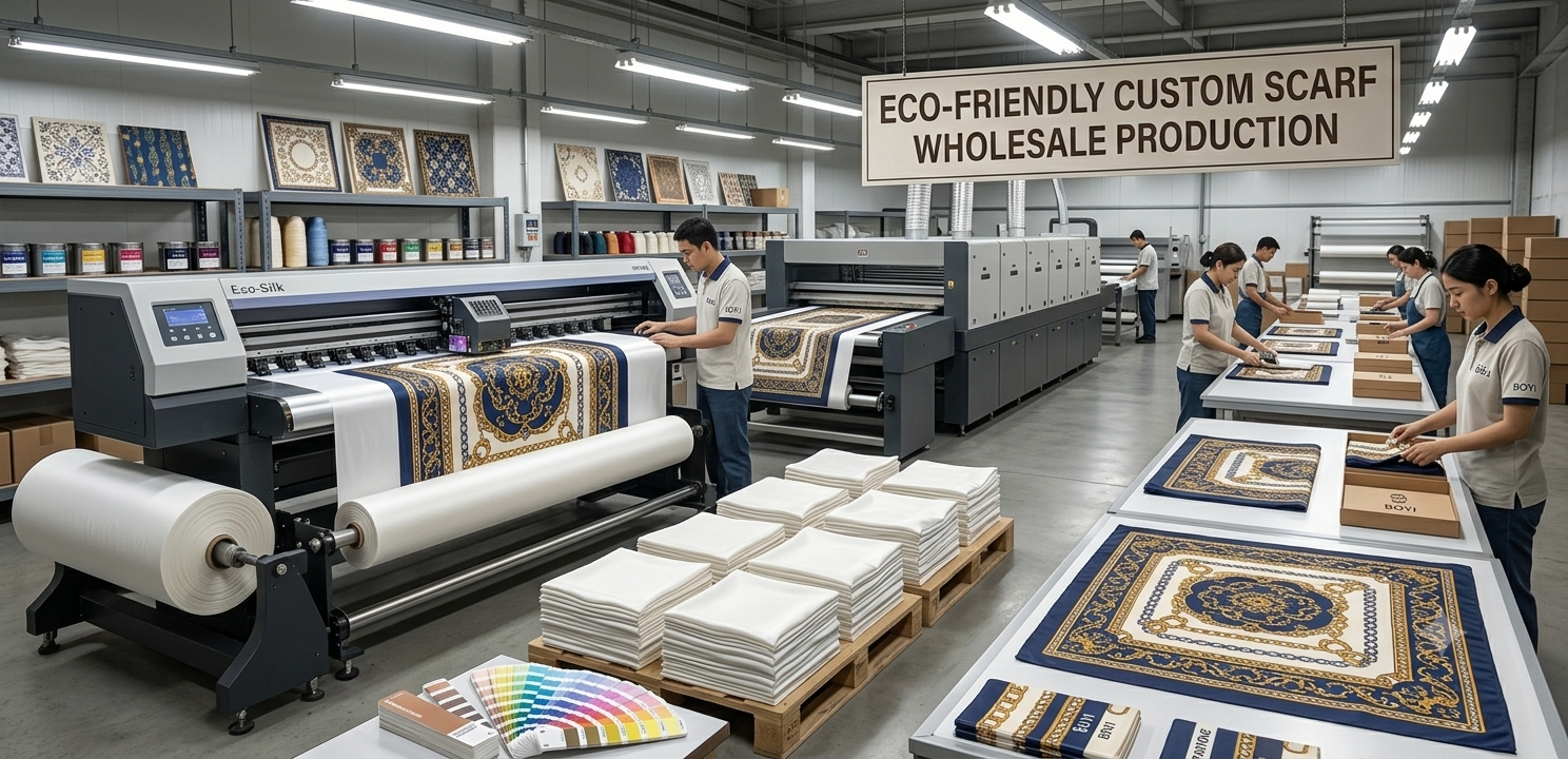 插图The Rise of Eco-Friendly Materials in Custom Printed Scarf Wholesale Production